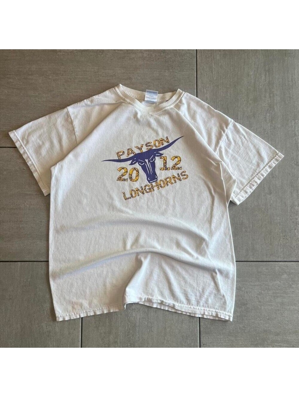 Gildan Payson Longhorns 2012 Graphic T-Shirt White Mens Size